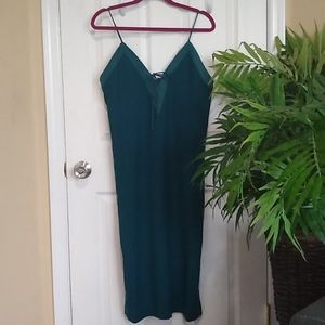 ✨💯✨Green Slitted Slip Dress